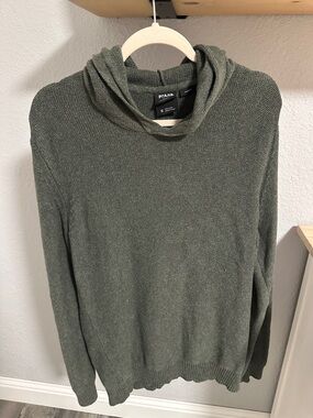 Prana Olive Green Knit Cowl Neck Sweater
